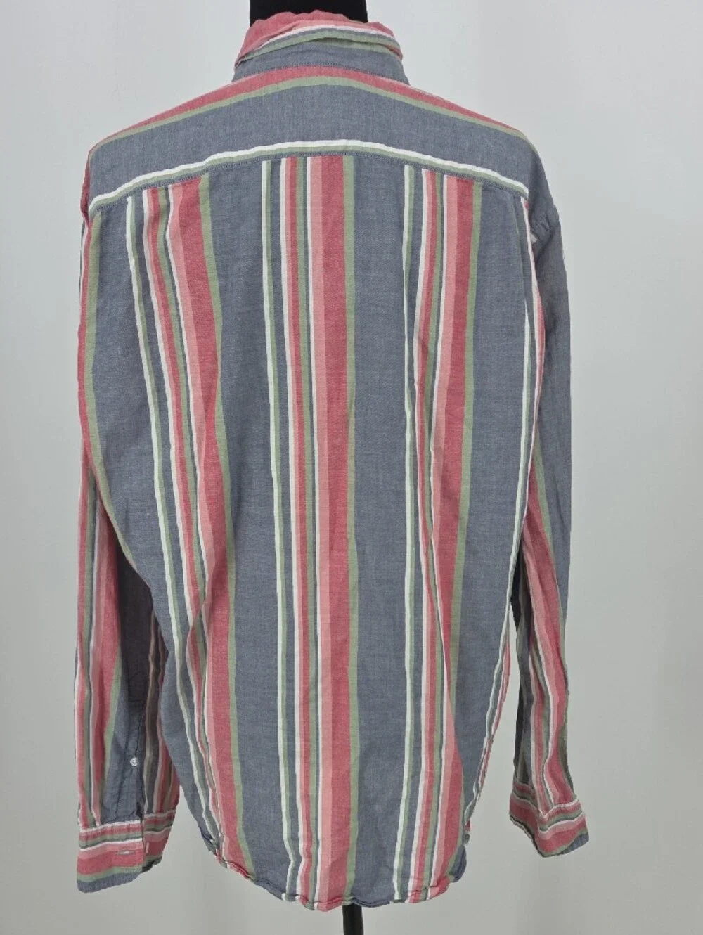 J. Crew Men's Long-Sleeve Striped Button-Down Shirt - Blue, Pink, Green